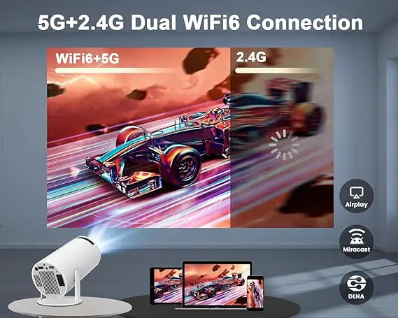 4K Mini Smart Projector with WiFi6 & BT 5.0