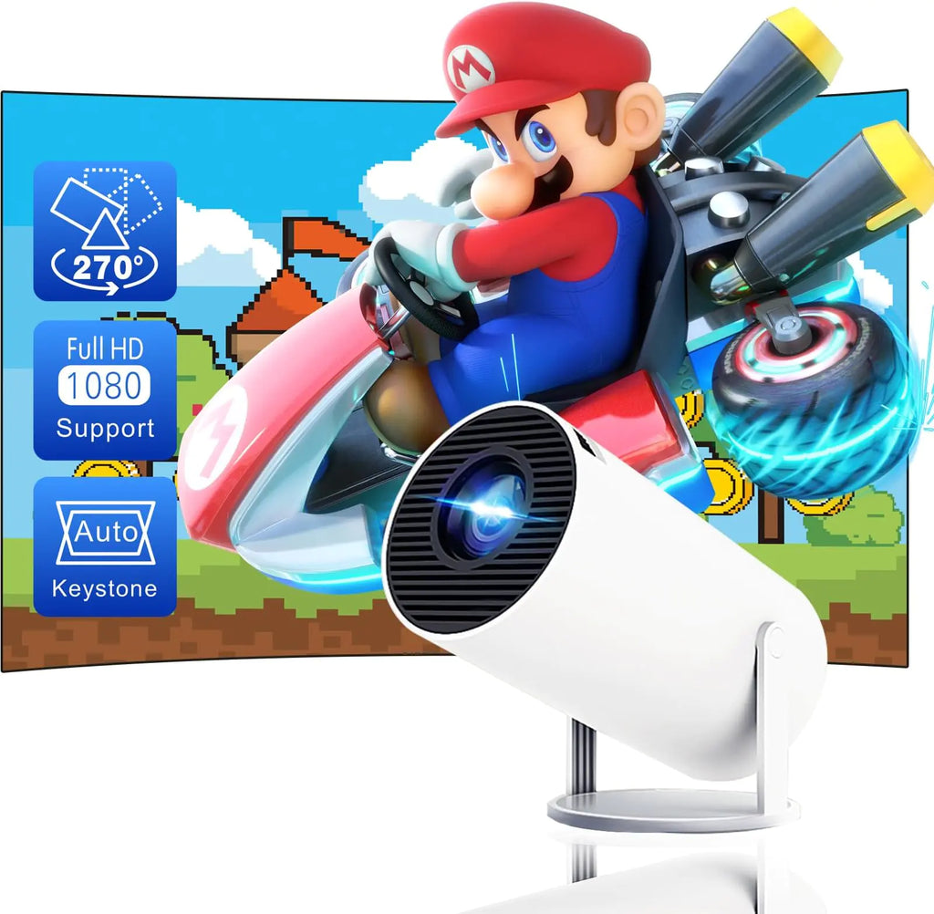 4K Mini Smart Projector with WiFi6 & BT 5.0